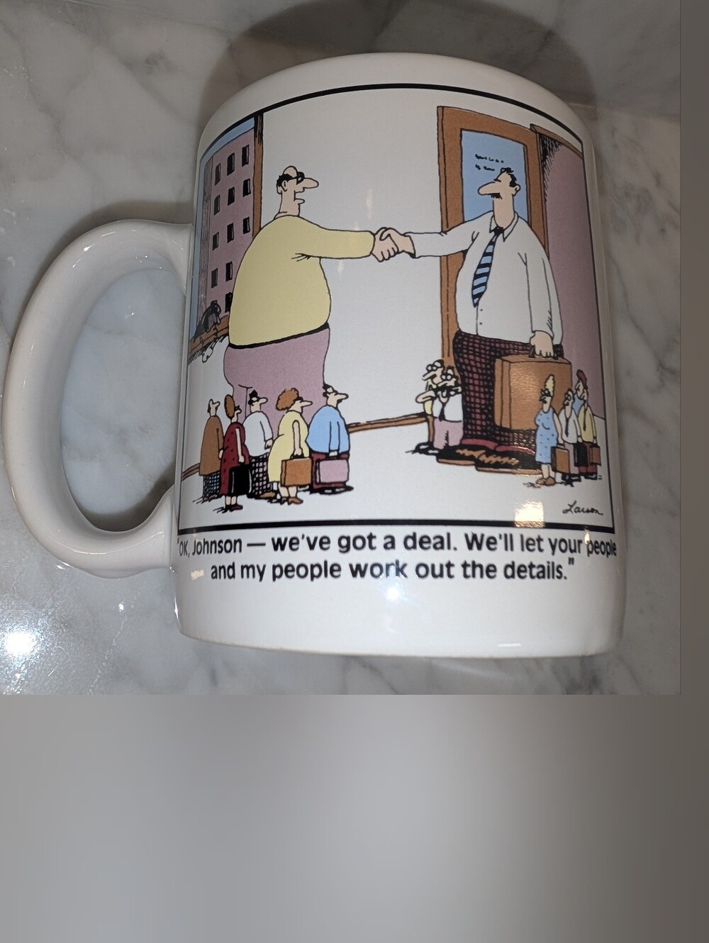 💼 Vintage The Far Side Your People My People Funny Ceramic Mug Gary Larson 1990